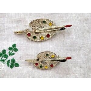 Vintage Gerry's Painter Palette Brooches- set of 2